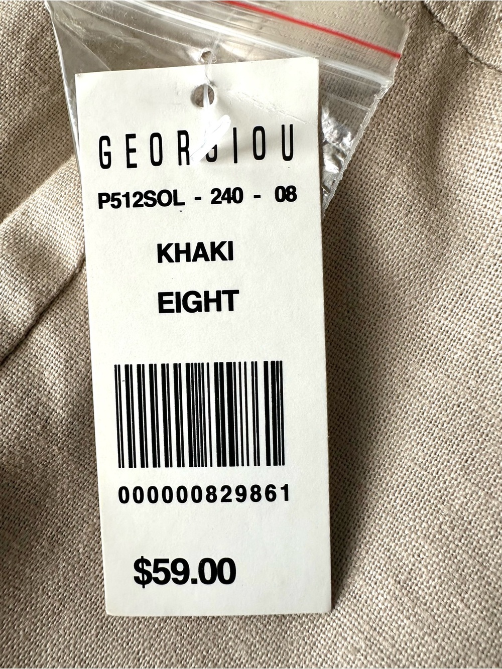 Georgiou Studio Linen Blend Wide Leg Pants Khaki Fully Lined NWT 8 - Picture 7 of 9